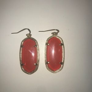 Kendra Scott Danielle Gold Statement Earrings Red